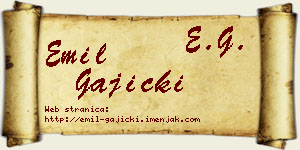 Emil Gajicki vizit kartica